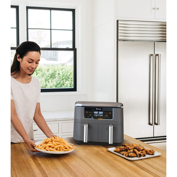 Imagen 6 de Ninja Foodi Freidora de Aire DualZone 6 en 1, modelo DZ201, color gris, capacidad de 7.5 litros