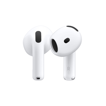 Imagen alusiva al producto Apple AirPods 4 con Cancelación Activa de Ruido, modelo MXP93BE/A, color blanco, estuche de carga USB-C
