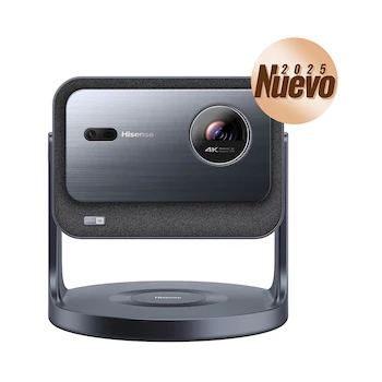 Imagen alusiva al producto Mini proyector Hisense C2 con control remoto, cable de alimentación e instructivo