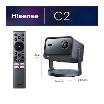 Imagen 5 de Mini proyector Hisense C2 con control remoto, cable de alimentación e instructivo