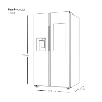 Imagen 3 de Refrigerador Samsung Family Hub RS22T5561B1 Duplex 22 Pies Cúbicos Negro Mate