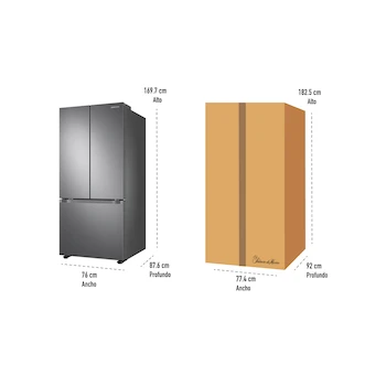 Imagen 3 de Refrigerador Samsung French Door RF22A4110S9 de 22 pies cúbicos en acero inoxidable