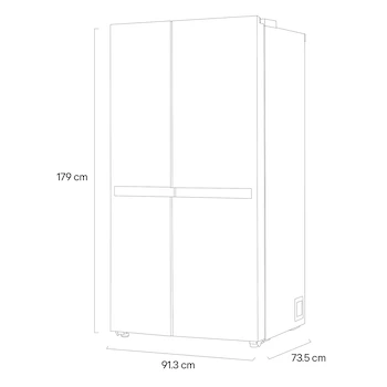Imagen 3 de Refrigerador LG Duplex Side by Side Modelo VS23BEP 23 Pies Cúbicos Negro Mate