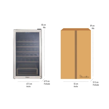 Imagen 3 de Whirlpool WW3310S Cava de Vinos para 33 Botellas Acero Inoxidable