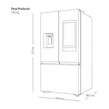Imagen 3 de Refrigerador Samsung French Door Family Hub de 31 pies cúbicos modelo RF32CG5911B1EM color negro