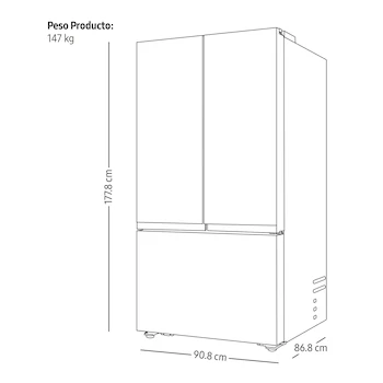 Imagen 3 de Refrigerador Samsung French Door Bespoke RF32CB532012EM 31.5 p³ Blanco
