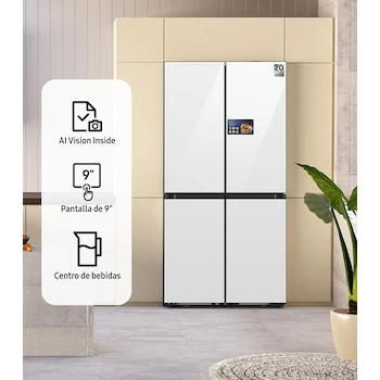 Imagen 2 de Refrigerador Samsung French Door RM90F66CDWEM 23 Pies Cúbicos AI Home Blanco