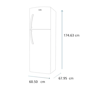 Imagen 3 de Refrigerador Mabe Top Mount 11 Pies Cúbicos Negro Modelo RMA300FXMRP0
