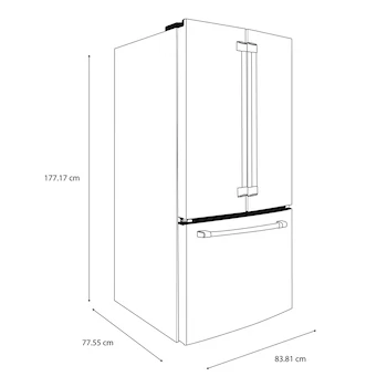 Imagen 3 de Refrigerador French Door Café 19 Pies Cúbicos Counter-Depth Modelo CWE19SP2NS9 Acero Inoxidable