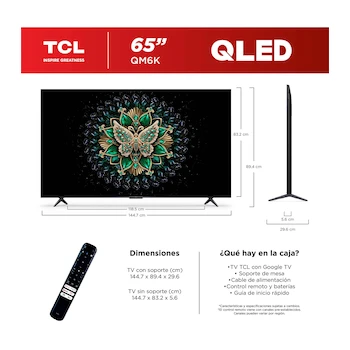 Imagen 3 de TCL Pantalla Plana de 65 Pulgadas QD-Mini LED 4K HDR Modelo 65QM6K