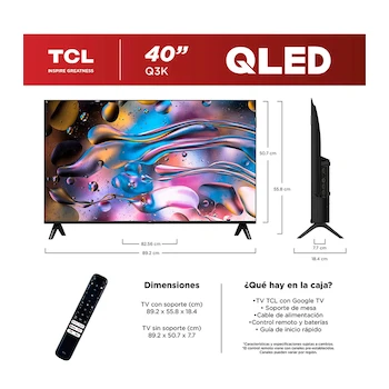 Imagen 3 de TCL 40Q3K Pantalla Plana de 40 Pulgadas QLED Full HD Android TV