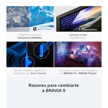 Imagen 5 de Sony Pantalla 85 Pulgadas Plana Mini LED 4K Google TV BRAVIA 9 K-85XR90