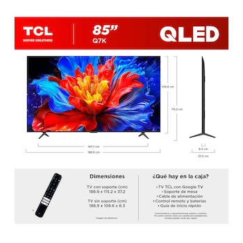 Imagen 3 de TCL Pantalla Plana QLED 4K de 85 Pulgadas Modelo 85Q7K