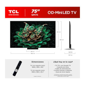 Imagen 3 de TCL 75QM7K Pantalla de 75 Pulgadas Plana QD-MINI LED 4K UHD Smart TV