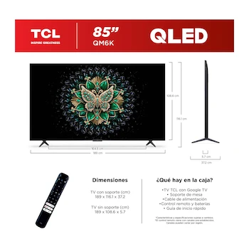 Imagen 3 de Pantalla TCL 85 Pulgadas Plana QD-Mini LED 4K Modelo 85QM6K