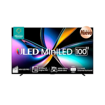 Imagen de referencia para Hisense Pantalla 100 Pulgadas Plana Mini-LED PRO 4K Google TV 100U7QG Pro