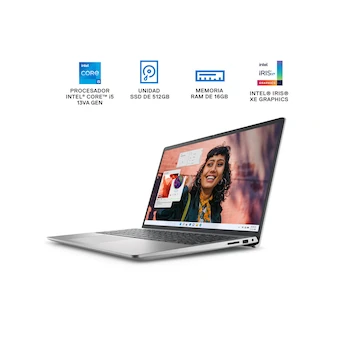 Imagen 2 de Laptop Dell Inspiron 3530 de 15.6 Pulgadas con Procesador Intel Core i5, Memoria RAM de 16 GB, Almacenamiento SSD de 512 GB, Color Plata