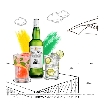 Imagen 4 de Black & White Original Blended Scotch Whisky 700 ml