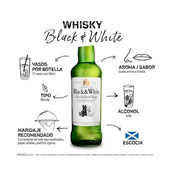 Imagen 5 de Black & White Original Blended Scotch Whisky 700 ml
