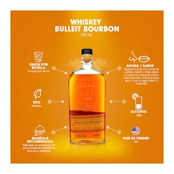 Imagen 3 de Whisky Bulleit Bourbon Frontier Original 750 ml