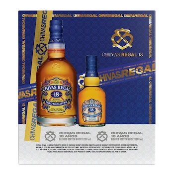 Imagen 1 de Chivas Regal Whisky 18 Años Gold Signature Pack con Botella de 750 ml y Botella de 200 ml