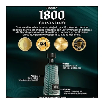 Imagen 5 de Tequila 1800 Añejo Cristalino Botella 700 ml