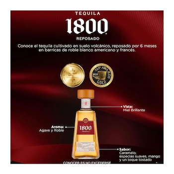 Imagen 5 de Botella de Tequila Reserva 1800 Reposado 700 ml