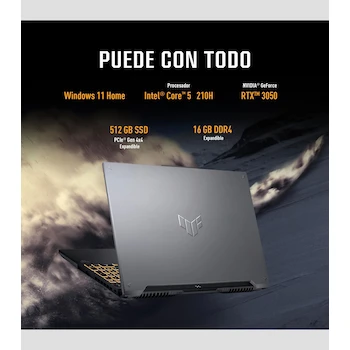 Imagen 4 de Laptop ASUS TUF Gaming F16 16" Intel Core 5 Processor 210H NVIDIA GeForce RTX 3050 16GB DDR4 RAM 512GB SSD