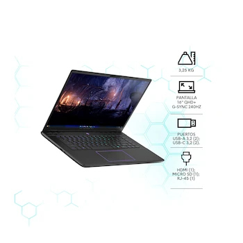 Imagen 4 de Dell Alienware m16 Gaming Laptop 16" Intel Core Ultra 7 155H NVIDIA GeForce RTX 4050 16GB RAM 1TB SSD Dark Side of the Moon