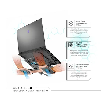 Imagen 5 de Dell Alienware m16 Gaming Laptop 16" Intel Core Ultra 7 155H NVIDIA GeForce RTX 4050 16GB RAM 1TB SSD Dark Side of the Moon