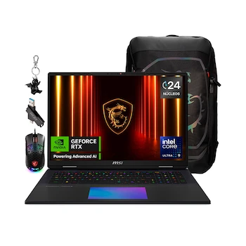 Imagen de referencia para MSI Titan 18 HX Gaming Laptop 18" Intel Core Ultra 9 Processor NVIDIA GeForce RTX 5090 Graphics 64GB RAM 4TB SSD Core Black