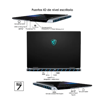 Imagen 4 de MSI Titan 18 HX Gaming Laptop 18" Intel Core Ultra 9 Processor NVIDIA GeForce RTX 5090 Graphics 64GB RAM 4TB SSD Core Black