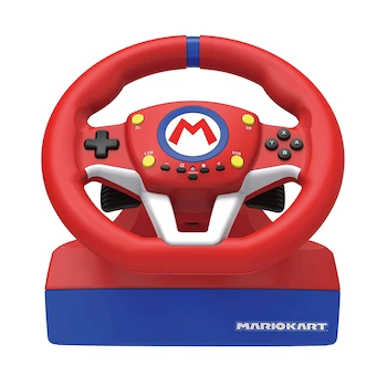 Imagen 2 de HORI Nintendo Switch Mario Kart Racing Wheel Pro Deluxe Volante con Pedales Rojo