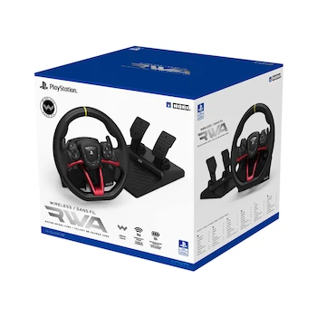 Imagen 2 de Volante Inalámbrico HORI Racing Wheel Apex para PlayStation 5, PlayStation 4 y PC, Color Negro, con Pedales Incluidos