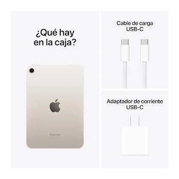 Imagen 4 de Apple iPad Mini Wi-Fi 8.3" Chip A17 Pro 128GB Blanco Estelar