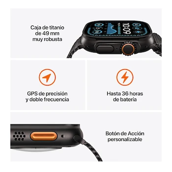 Imagen 3 de Apple Watch Ultra 2 GPS + Cellular Caja de Titanio Negro 49 mm Correa Alpine Verde Oscuro Mediana