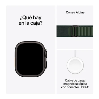 Imagen 5 de Apple Watch Ultra 2 GPS + Cellular Caja de Titanio Negro 49 mm Correa Alpine Verde Oscuro Mediana