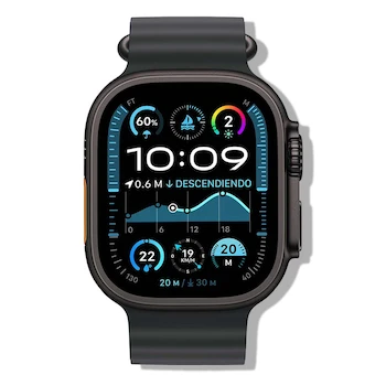 Imagen alusiva al producto Apple Watch Ultra 2 GPS + Cellular, Caja de Titanio Negro de 49 mm, Correa Ocean Negra