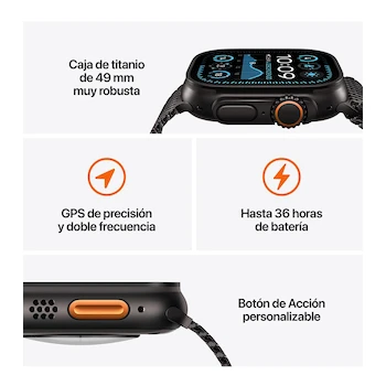 Imagen 3 de Apple Watch Ultra 2 GPS + Cellular Caja de Titanio Negro 49 mm Correa Alpine Verde Oscuro Chica