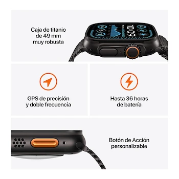 Imagen 3 de Apple Watch Ultra 2 GPS + Cellular con Caja de Titanio Natural de 49 mm y Correa Estilo Milanés de Titanio Natural Mediana