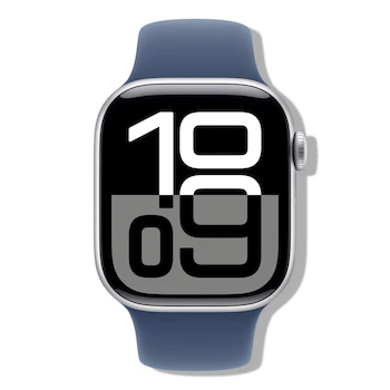 Imagen alusiva al producto Apple Watch Series 10 GPS + Cellular Caja Aluminio Plata 42mm Correa Deportiva Azul Denim S-M