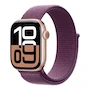 Miniatura de Apple Watch Series 10 GPS + Cellular con Caja de Aluminio en Color Oro Rosa de 42 mm y Correa Loop Deportiva en Color Ciruela