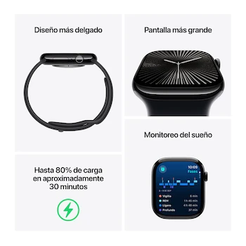 Imagen 3 de Apple Watch Series 10 GPS con Caja de Aluminio Negro Azabache de 46 mm y Correa Loop Deportiva Color Tinta