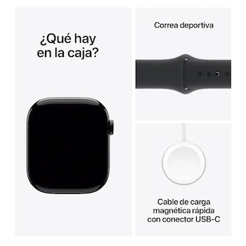 Imagen 5 de Apple Watch Series 10 GPS Caja de Aluminio Negro Azabache 46 mm Correa Deportiva Negra M-L