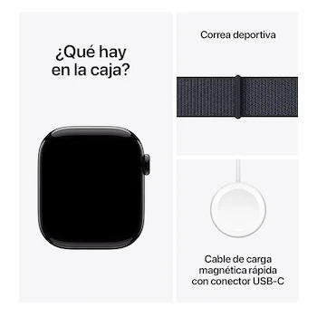 Imagen 5 de Apple Watch Series 10 GPS con Caja de Aluminio Negro Azabache de 42 mm y Correa Loop Deportiva Color Tinta