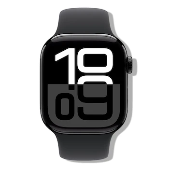 Imagen de referencia para Apple Watch Series 10 GPS Caja Aluminio Negro Azabache 42mm Correa Deportiva Negra M-L