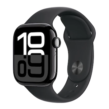 Imagen 2 de Apple Watch Series 10 GPS Caja Aluminio Negro Azabache 42mm Correa Deportiva Negra M-L