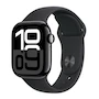 Miniatura de Apple Watch Series 10 GPS Caja Aluminio Negro Azabache 42mm Correa Deportiva Negra M-L