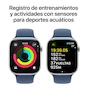 Miniatura de Apple Watch Series 10 GPS Caja Aluminio Plata 46mm Correa Deportiva Azul Denim M-L