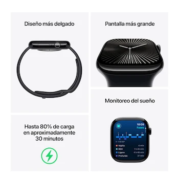 Imagen 3 de Apple Watch Series 10 GPS 42mm Caja Aluminio Oro Rosa Correa Loop Deportiva Ciruela Modelo MWWK3AM/A